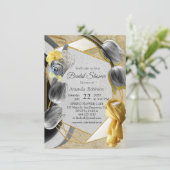 Grijs en Gele tulpen op textuur Kaart (Staand voorkant)