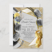 Grijs en Gele tulpen op textuur Kaart (Voorkant)