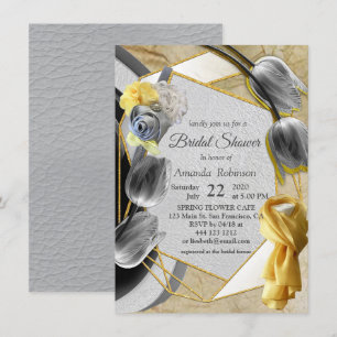 Grijs en Gele tulpen op textuur Kaart