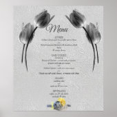 Grijs en Gele tulpen op textuur Poster (Voorkant)