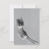 Grijs en Gele tulpen op textuur RSVP Kaartje (Achterkant)