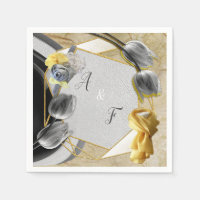 Grijs en Gele tulpen op textuur