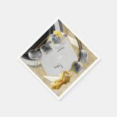 Grijs en Gele tulpen op textuur Servet (Hoek)