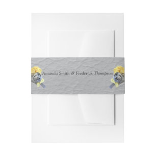 Grijs en Gele tulpen op textuur Uitnodigingen Wikkel