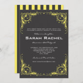 Grijs en Gele Uitnodiging (Voorkant / Achterkant)