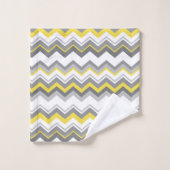 Grijs en gele ziggen bad handdoek (Wasdoekje)