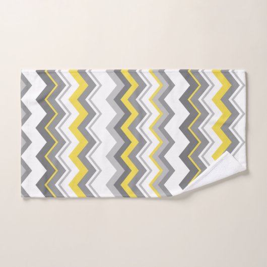 Grijs en gele ziggen bad handdoek (Handdoek)