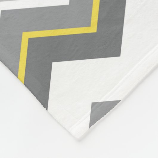Grijs en gele ziggen fleece deken (Hoek)