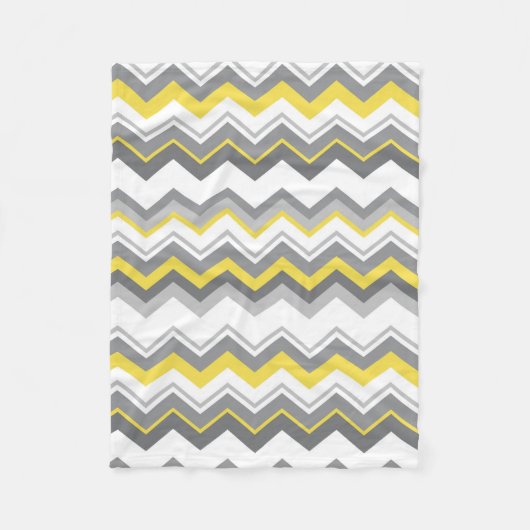 Grijs en gele ziggen fleece deken (Voorkant)