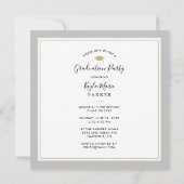 Grijs en Goud | 8 Fotoplein-gradustrie Aankondiging (Achterkant)