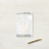Grijs en goud abstract botanisch minimalistisch ku post-it® notes (Op bureau)