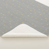 Grijs en Goud Abstract Modern Random Dot Pattern Sherpa Deken (3/4)