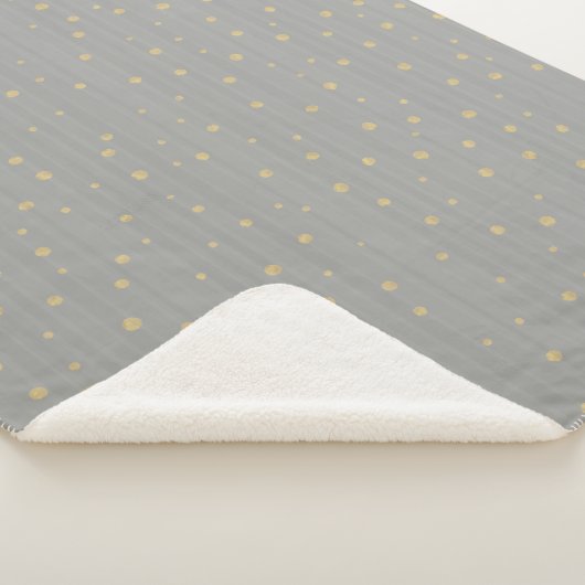 Grijs en Goud Abstract Modern Random Dot Pattern Sherpa Deken (3/4)