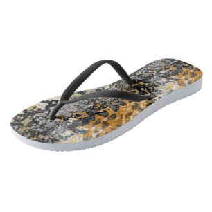Grijs en Goud Abstract Teenslippers