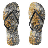 Grijs en Goud Abstract Teenslippers (Voetbed)