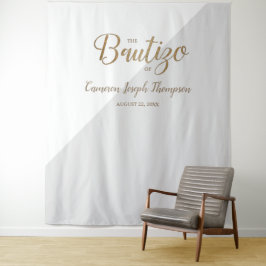 Grijs en Goud baby Doop Custom Bautizo achtergrond Wandkleed