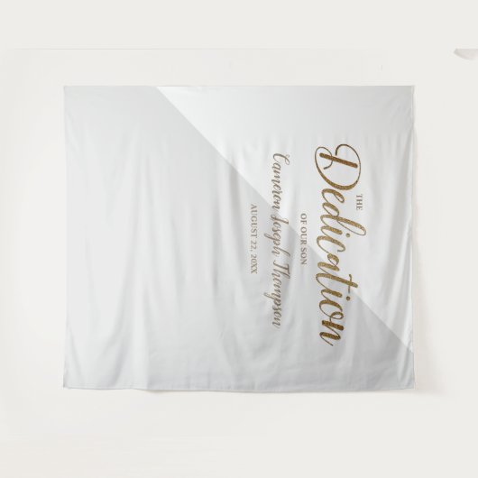 Grijs en Goud baby jongen moderne toewijding achte Wandkleed (Voorkant (horizontaal))