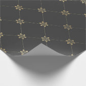 Grijs en Goud  Bloemen Cadeaupapier (Hoek)