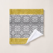 Grijs en goud elegant abstract bad handdoek (Wasdoekje)
