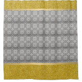 Grijs en Goud Elegant Abstract Douchegordijn (Voorkant)