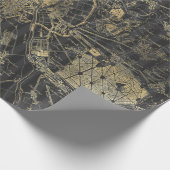 Grijs en goud folie vintage kaart cadeaupapier (Hoek)