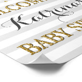 Grijs en Goud Genderneutraal Baby Sprinkle Welkom Poster (Hoek)