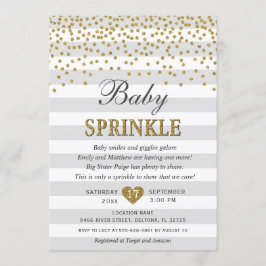 Grijs en Goud Geslacht Neutrale Reveal Baby Sprink Kaart