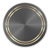 Grijs en Goud Keramische Knop (Voorkant)