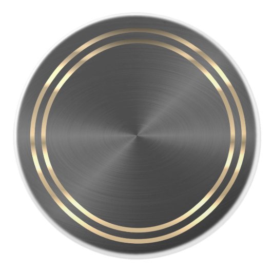 Grijs en Goud Keramische Knop (Voorkant)