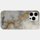 Grijs en goud marmer Case-Mate iPhone case (Achterkant (horizontaal))