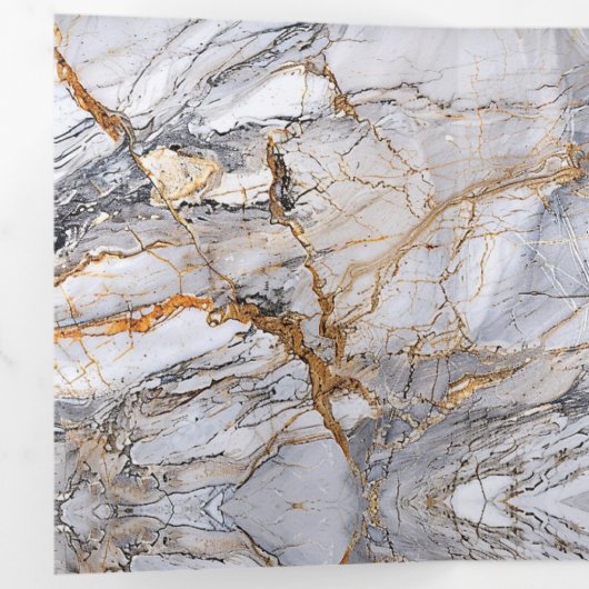 Grijs en Goud Marmer Zoet 16 Feest Uitnodiging (Binnenzijde eerst)