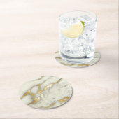 Grijs en goud marmeren steen ronde kartonnen onderzetter (Insitu)