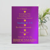 Grijs en Goud met hart word je mijn Bridesmaid I Kaart (Staand voorkant)