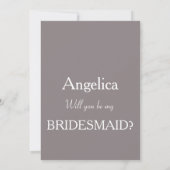 Grijs en Goud met hart word je mijn Bridesmaid Kaart (Achterkant)