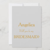 Grijs en Goud met hart word je mijn Bridesmaid Kaart (Achterkant)