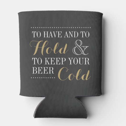 Grijs en Goud Modern Huwelijk Monogram Blikjeskoeler (Achterkant)