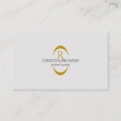 Grijs en Goud Monogram Modern Elegant Visitekaartje (Voorkant)
