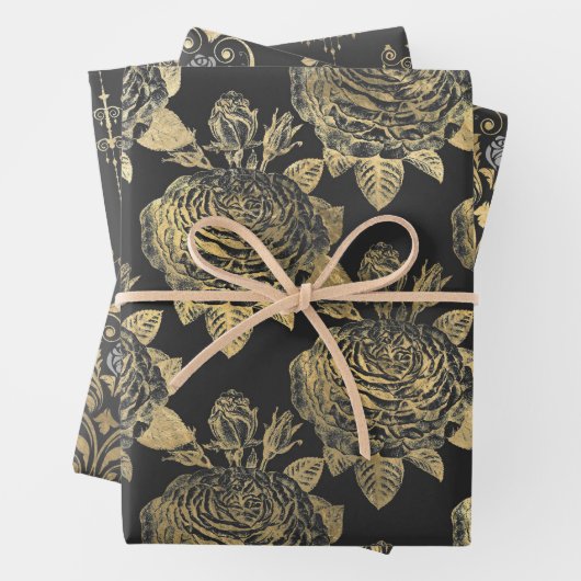 Grijs en Goud Parijs Inpakpapier Vel (In situ)