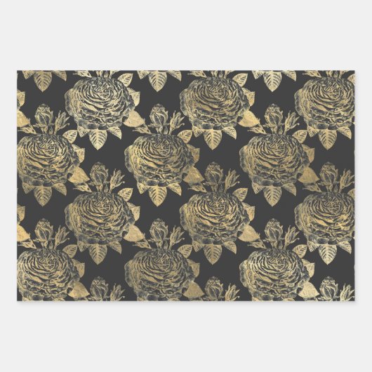 Grijs en Goud Parijs Inpakpapier Vel (Voorkant)