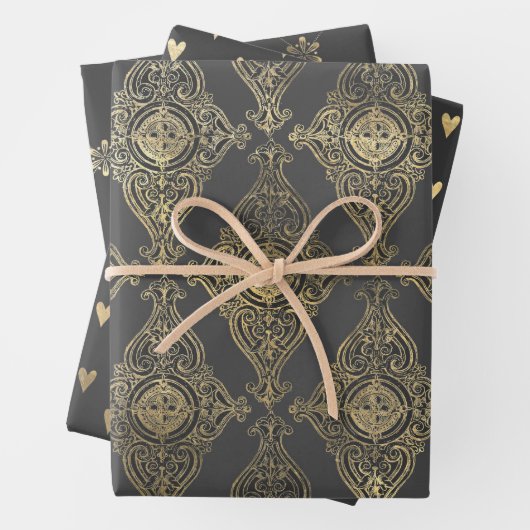Grijs en Goud Parijs Inpakpapier Vel (In situ)