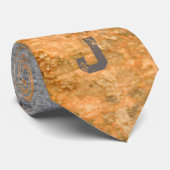 Grijs en goud Rusty Stained Urban Grunge Stijlvol Stropdas (Opgerold)