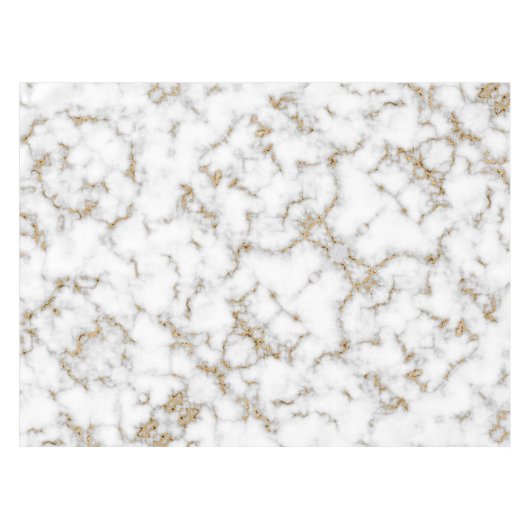 Grijs en Goud Swirl Faux Marble Tafelkleed (Voorkant (Horizontaal))