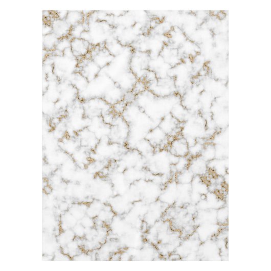 Grijs en Goud Swirl Faux Marble Tafelkleed (Voorkant)