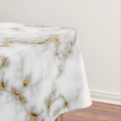 Grijs en Goud Swirl Faux Marble Tafelkleed (Voorbeeld)
