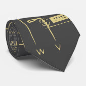 grijs en goud Tech Motherboard | Circuit Board Stropdas (Opgerold)