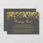 Grijs en Goud Twinkle Modern Wishing Well Kaart (Voorkant / Achterkant)