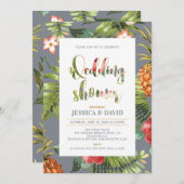 Grijs en goud | Uitnodiging voor zomerweddenschapp (Voorkant / Achterkant)