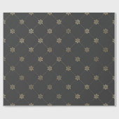 Grijs en goud vintage bloem cadeaupapier (Vlak)