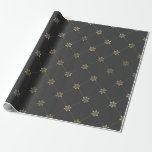 Grijs en goud vintage bloemmotief cadeaupapier<br><div class="desc">Grijs en gouden bloempatroon uit Parijs op verpakkings papier.</div>