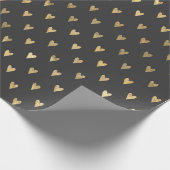 Grijs en goud vintage hart Doodle Cadeaupapier (Hoek)